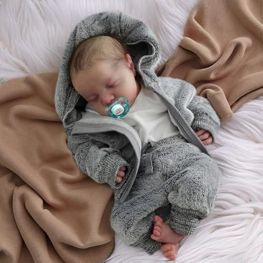 JIZHI 17 Inch Reborn Boy Doll – Lifelike Vinyl Newborn Baby Toy