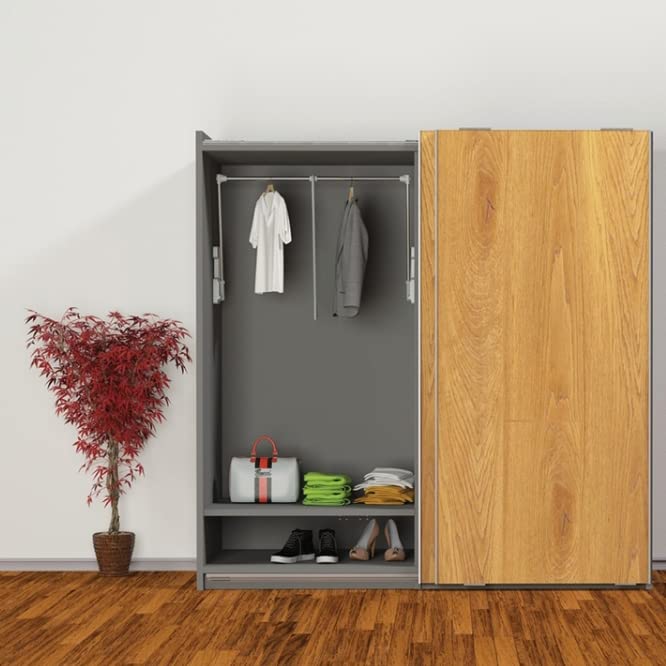 Decoranddecor Pull Down Wardrobe Rail | 750-1150mm Soft Close - 15kg
