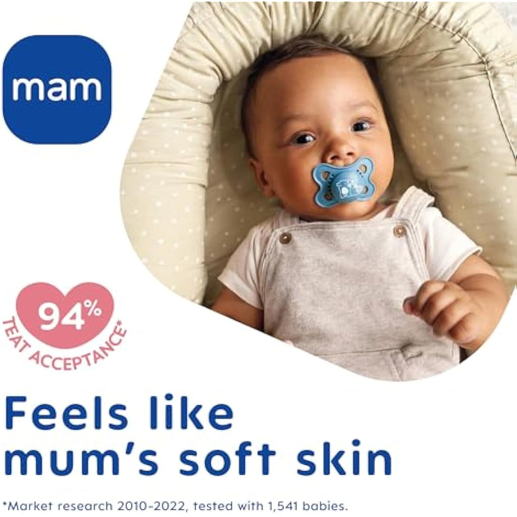 MAM Original Silicone Soothers | 0-6 Months | 2 Pack | Cream Dummy