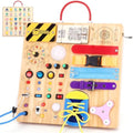 Jolof Store Montessori Busy Board – 23-in-1 Wooden LED Sensory Toy