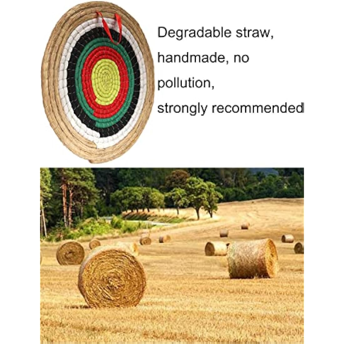 AUVIM 20" Handmade Straw Archery Target for Backyard Practice