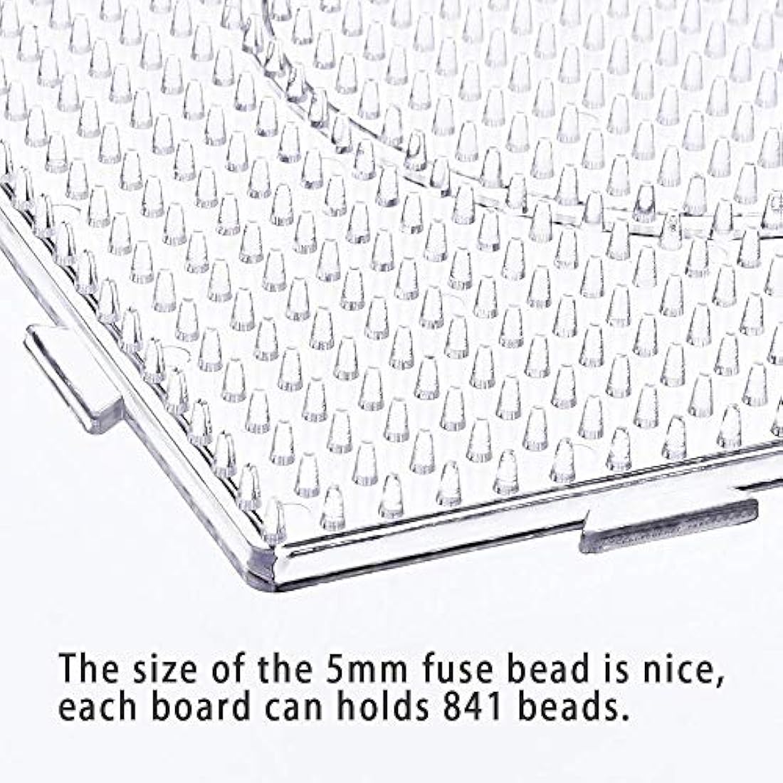 Jolof Store 5mm Fuse Bead Boards - 6 Large Square Pegboards with Tweezers