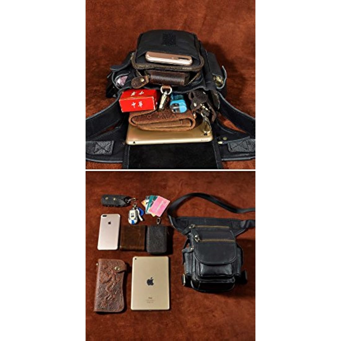 Men's Genuine Leather Drop Leg Bag | Waist Thigh Messenger