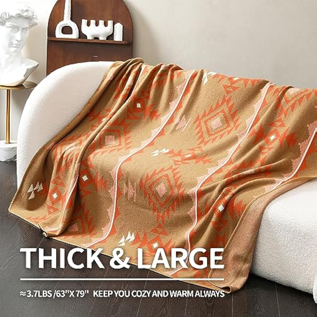ACUSHLA Merino Wool Camp Blanket – Large Washable Outdoor Throw