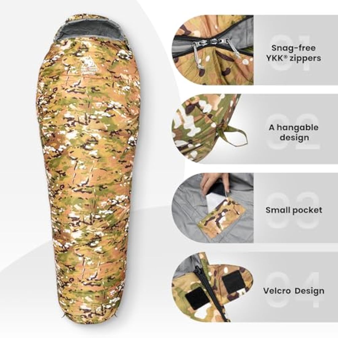 OneTigris Mummy Sleeping Bag | 32°F Cold Weather Camping Gear
