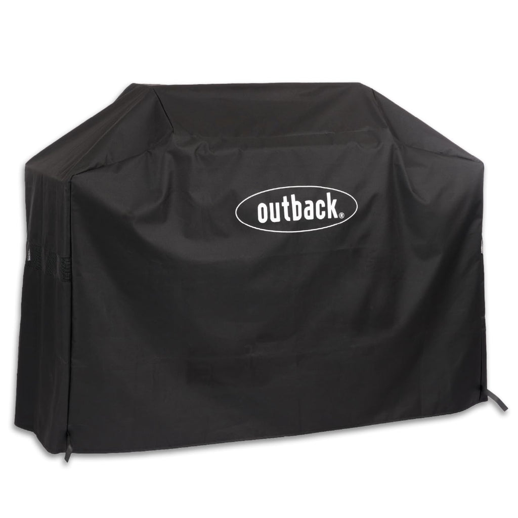 Outback Heavy Duty Vented 4 Burner BBQ Cover - Weatherproof Black Canvas
