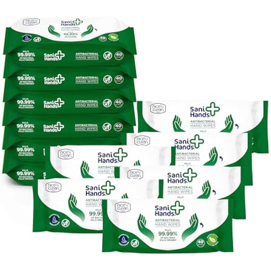 Sani Hands Antibacterial Hand Wipes – Biodegradable & Sensitive (480 Pack)