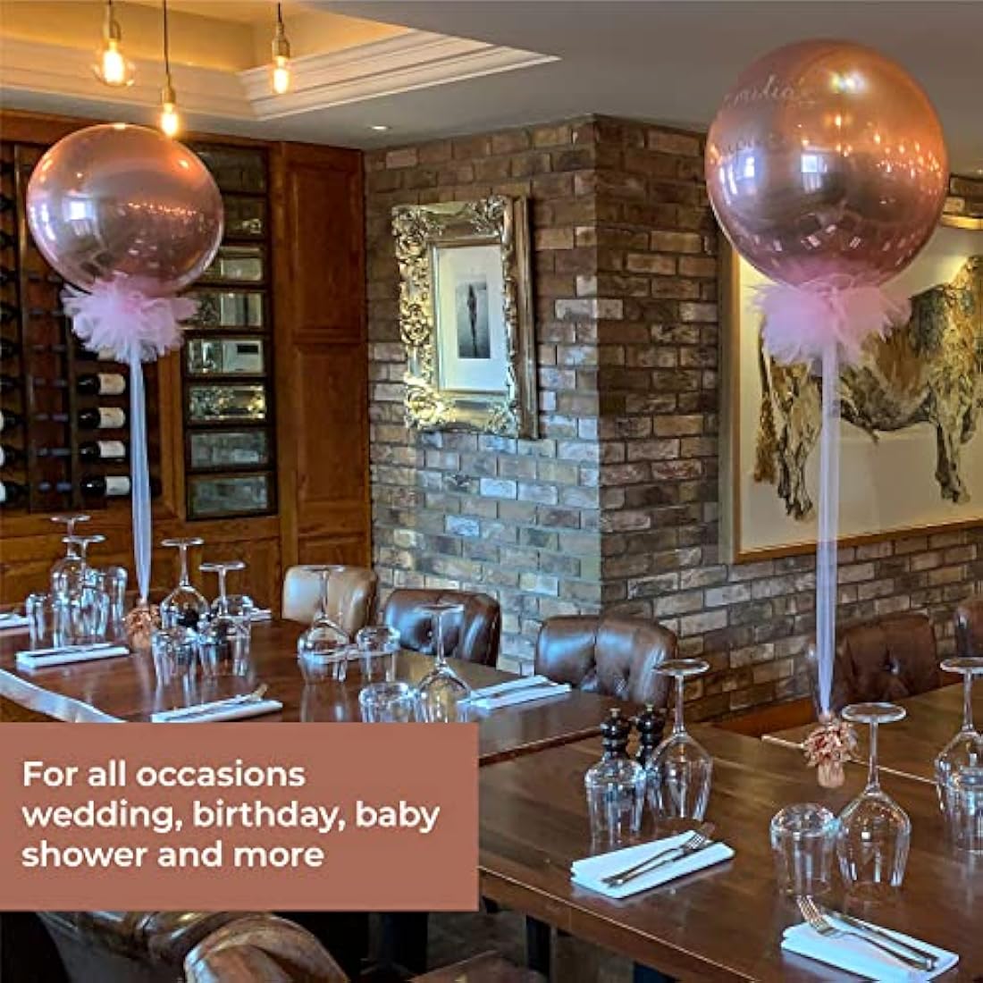 Jolof Store Rose Gold Balloon Weights - 24 Pack Heavy Foil Centerpieces
