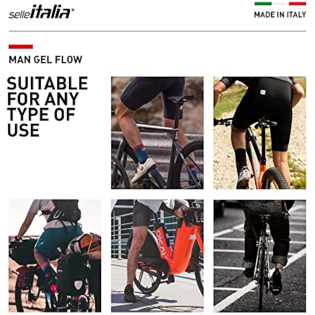Selle Italia Man Gel Flow Road Bike Saddle – Fiber-Tek Manganese Rail