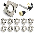 HiBay 10-Pack GU10 Recessed Downlights | Square Brushed Chrome Spotlights