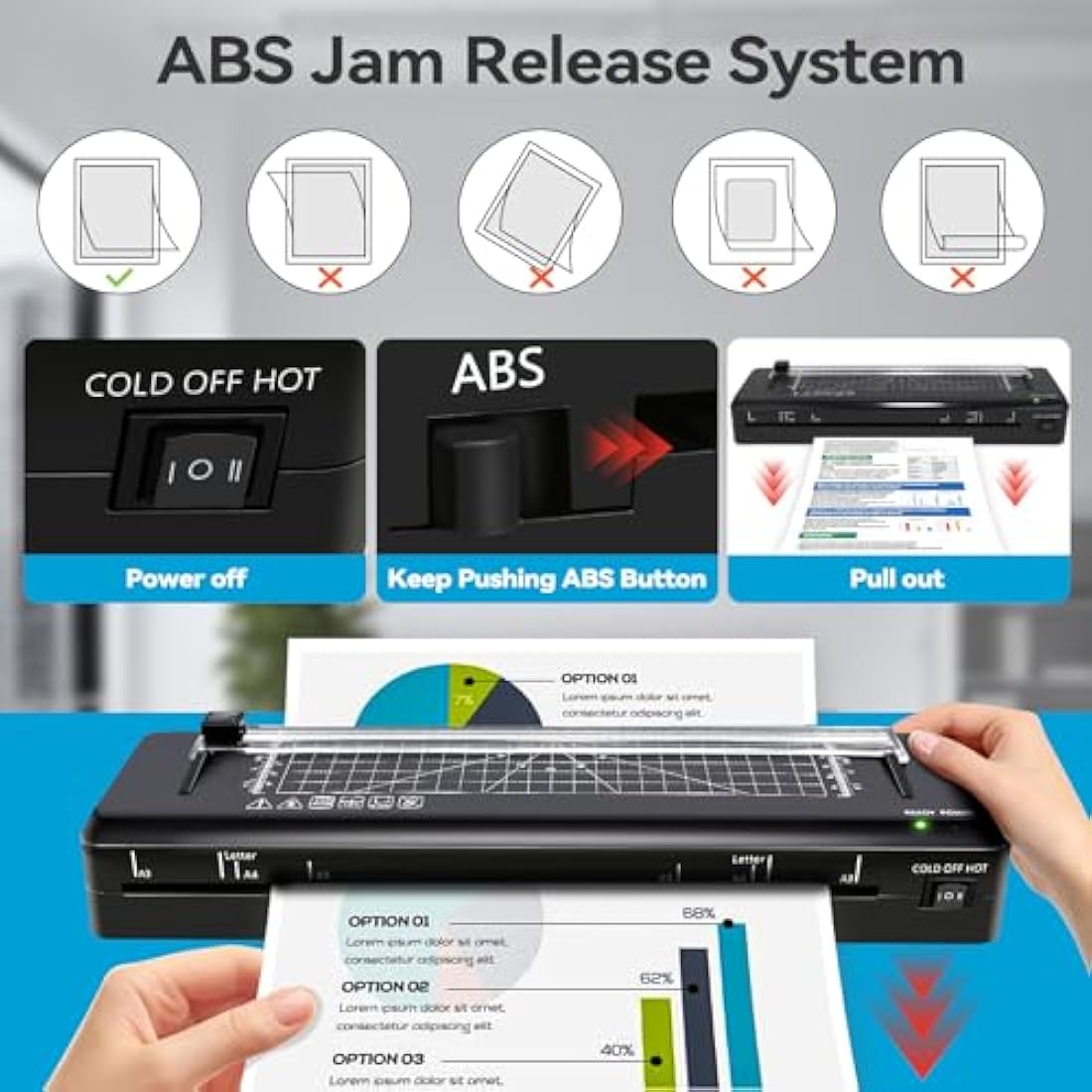 Jolof Store A3 Laminator Machine | Fast Warm-up Thermal & Cold Laminating