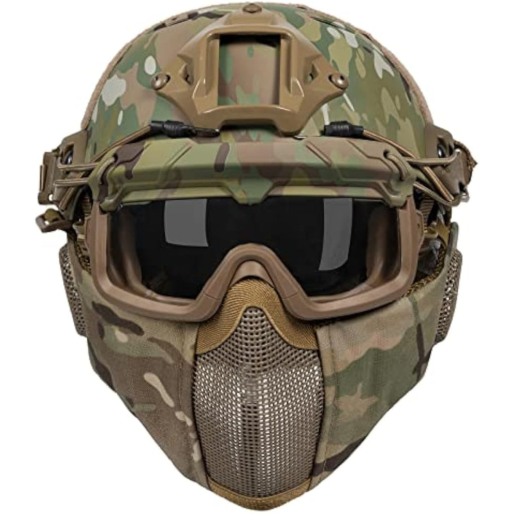 OneTigris Airsoft Fast Helmet | Full Face Tactical Mask and Goggles