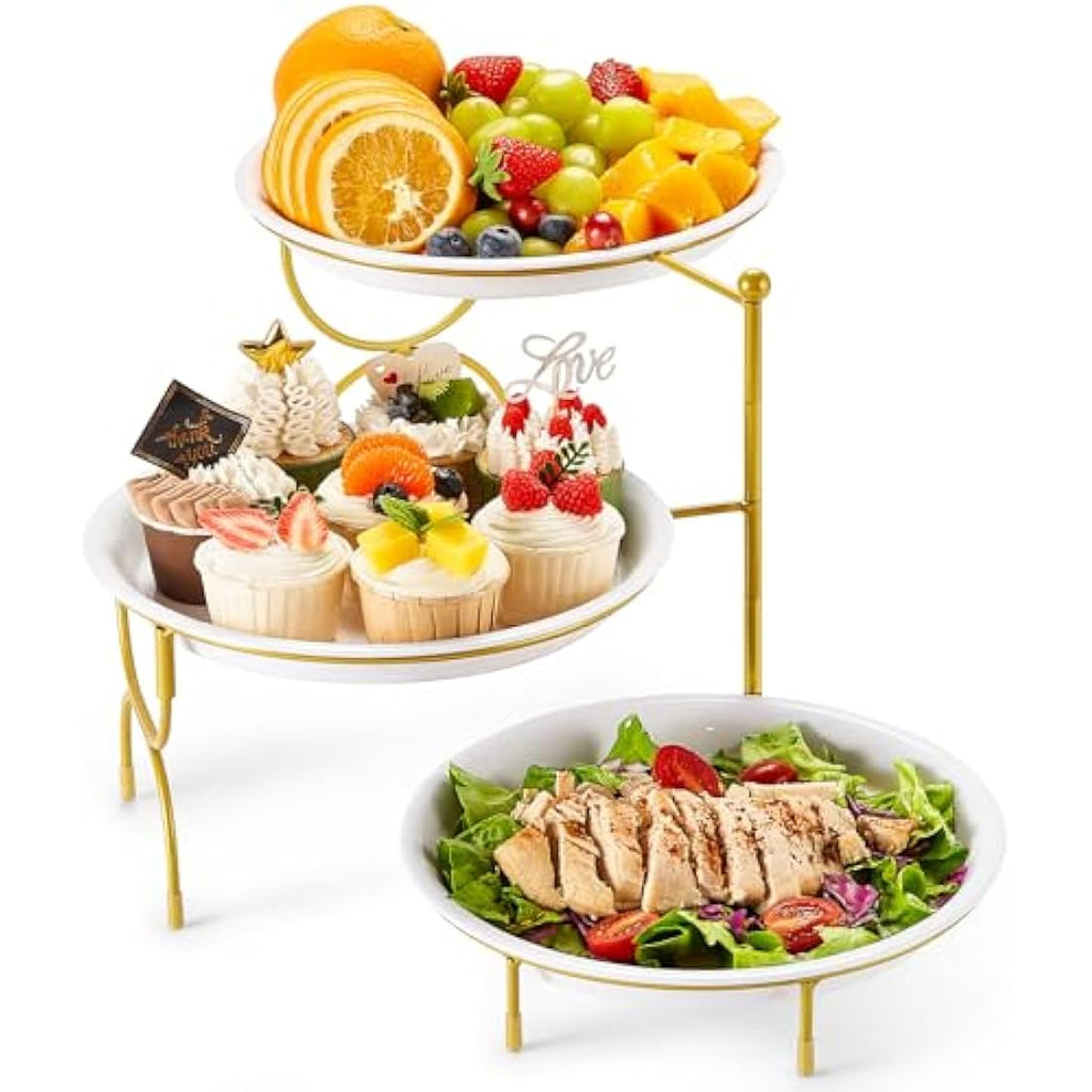 Lifewit 3 Tier Serving Tray | Round Plastic Dessert Display Stand