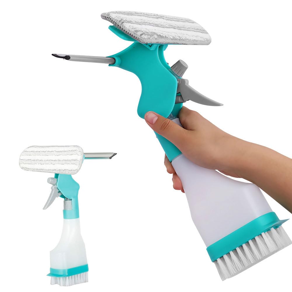 Jolof Store 4-in-1 Window Cleaner | Spray Squeegee with Absorbent Box