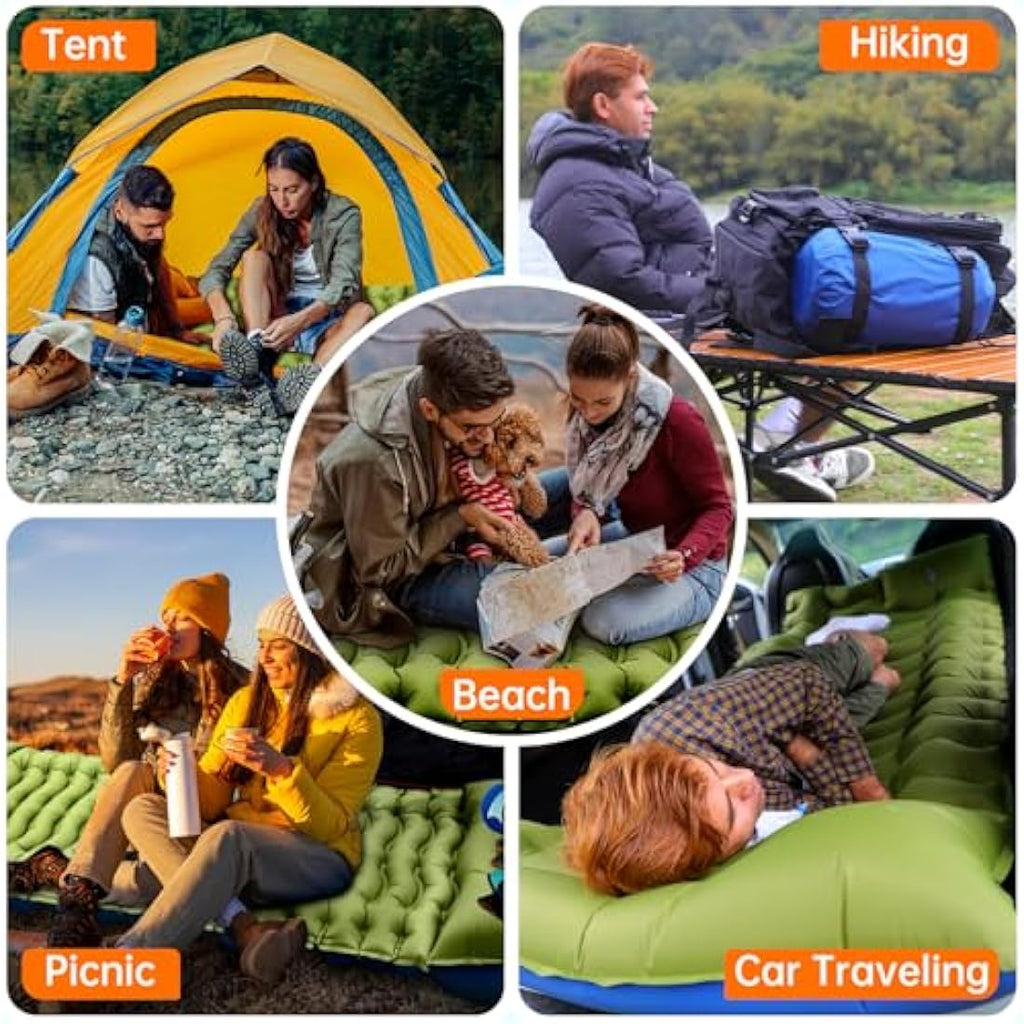 Yuzonc Ultralight Inflatable Camping Sleeping Pad with Built-in Foot Pump