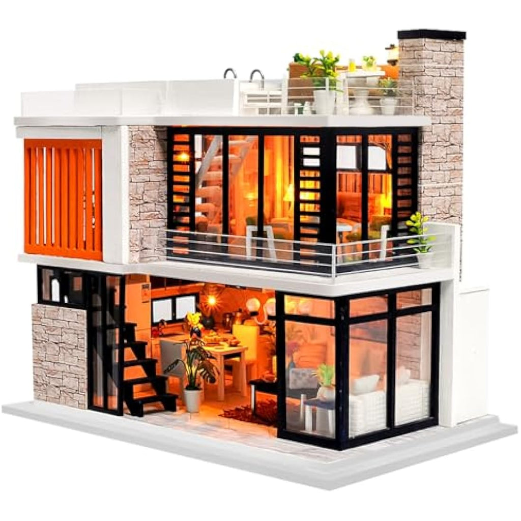 Spilay DIY Miniature House Kit: Florence 1:24 Wooden Dollhouse with Music Box