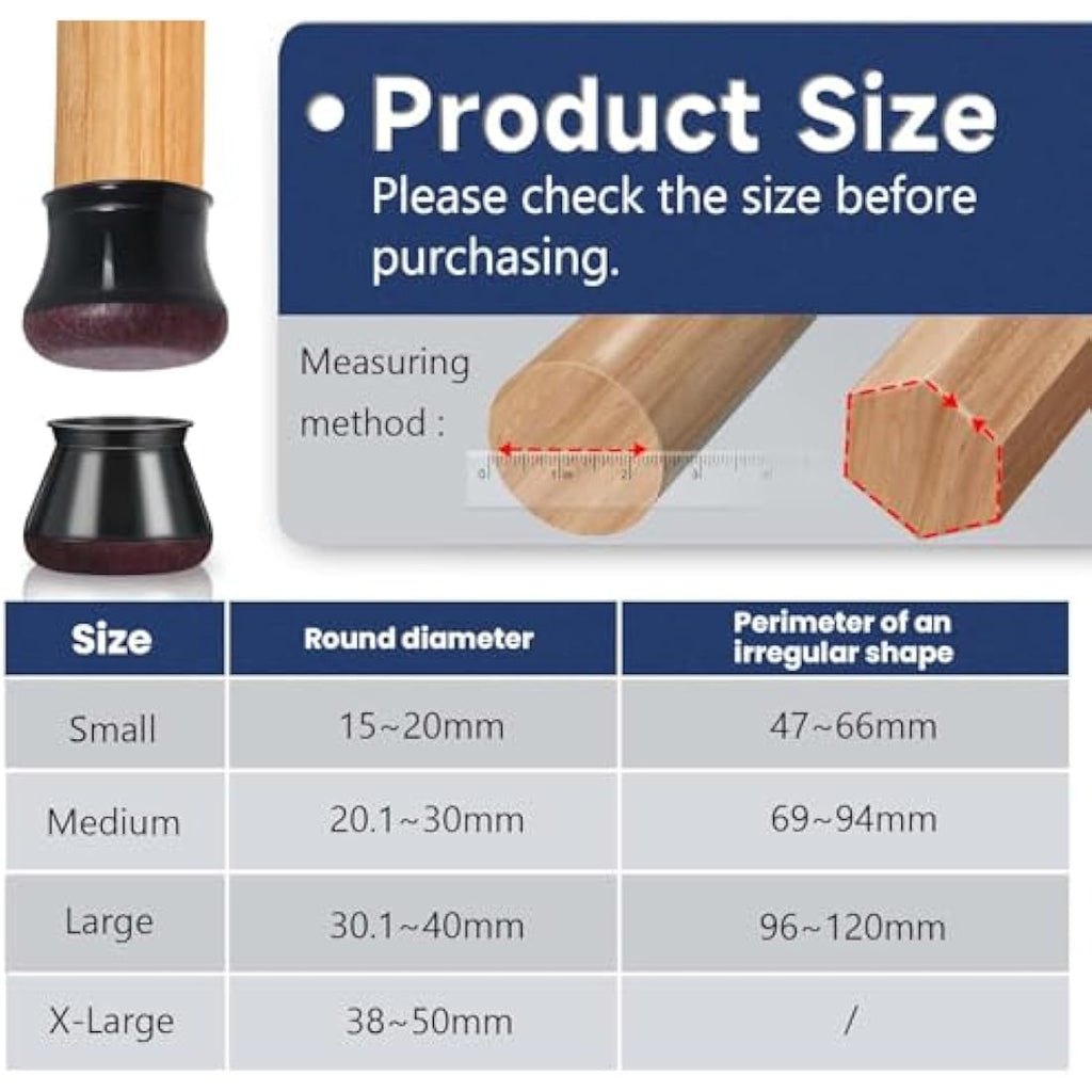 Jolof Store Silicone Chair Leg Floor Protectors for Hardwood – 32 Pcs