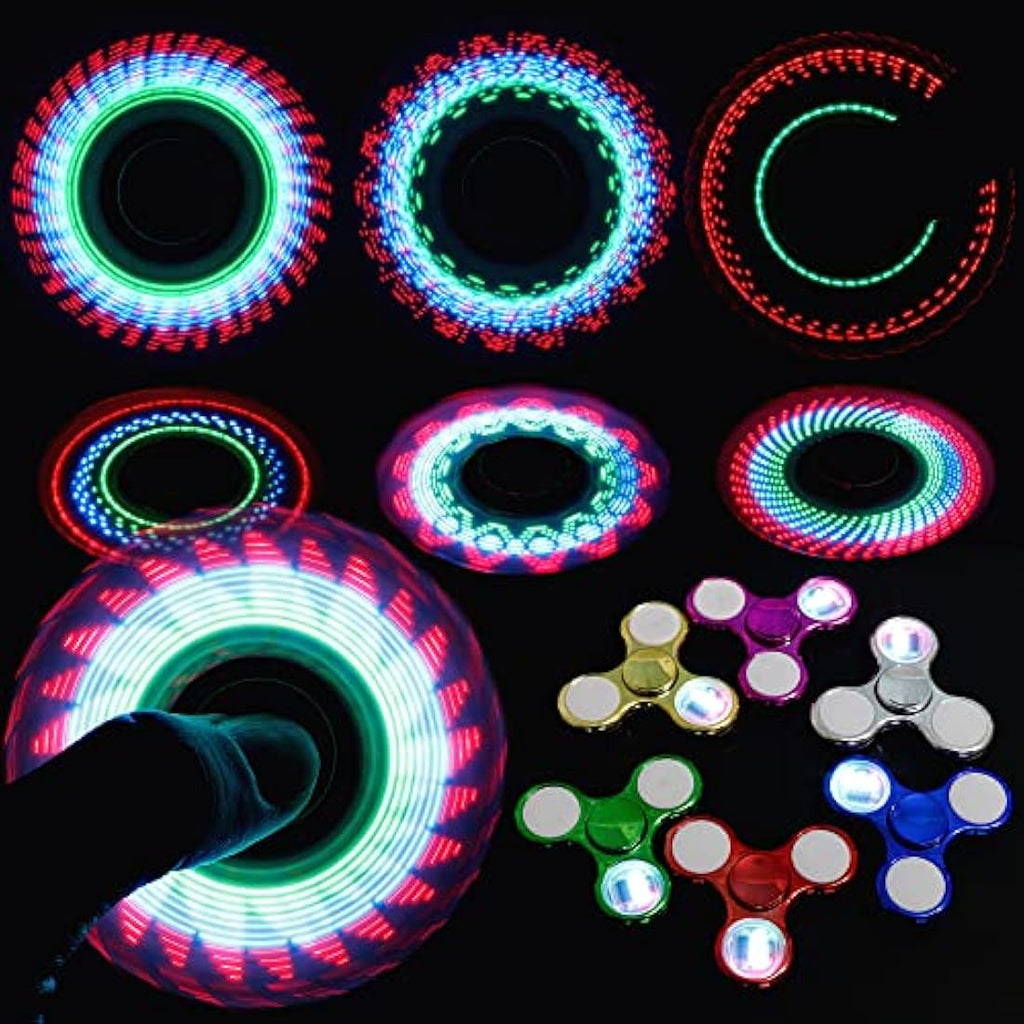 Dilabnda LED Fidget Spinner 6-Pack – Glow in The Dark Sensory Toys
