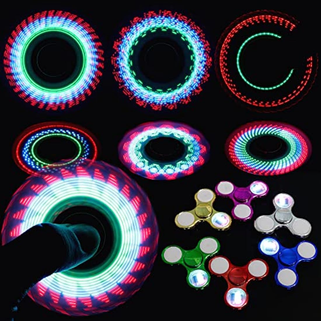 Dilabnda LED Fidget Spinner 6-Pack – Glow in The Dark Sensory Toys