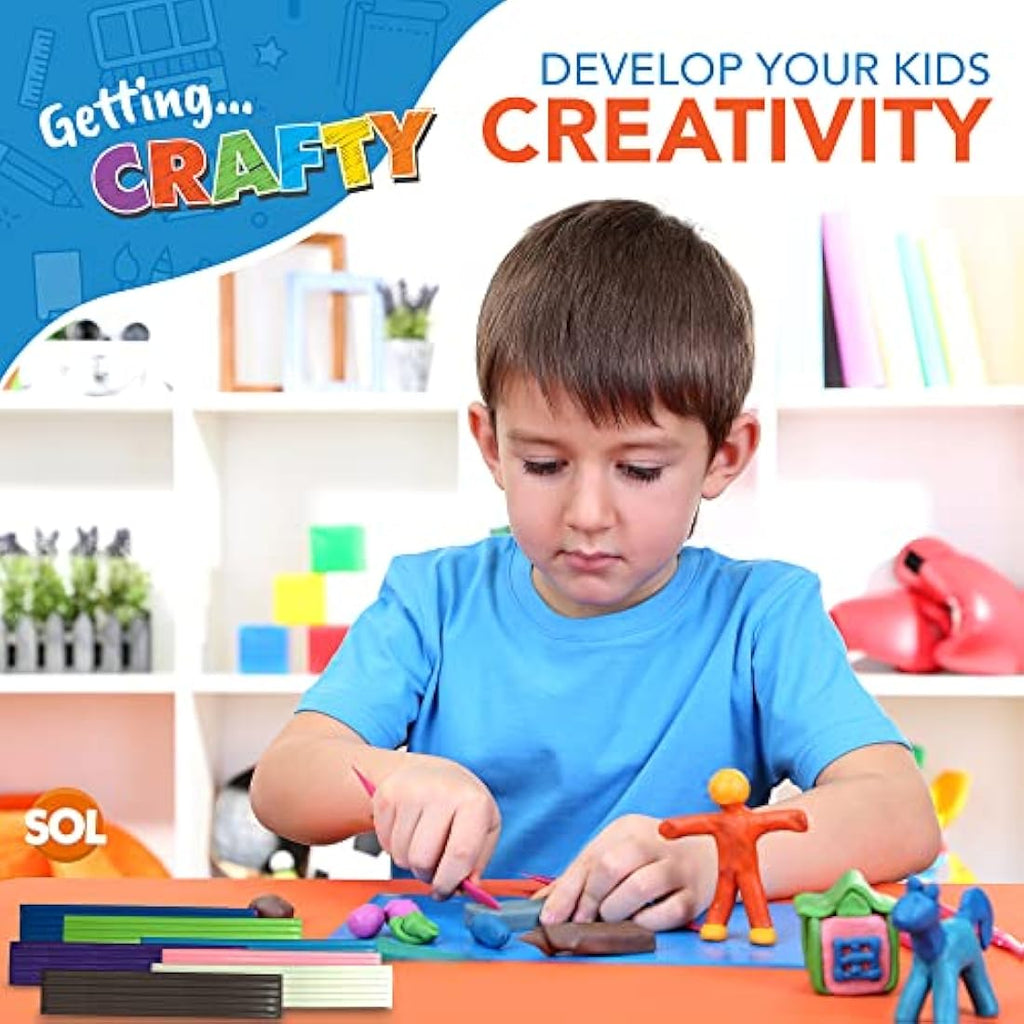 SOL Modelling Clay 3pk – 16 Assorted Colours Soft Clay Kit for Kids
