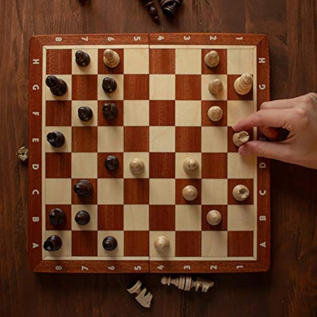 Magnetic Wooden Chess Set – 11 Inch Handcrafted Travel Board