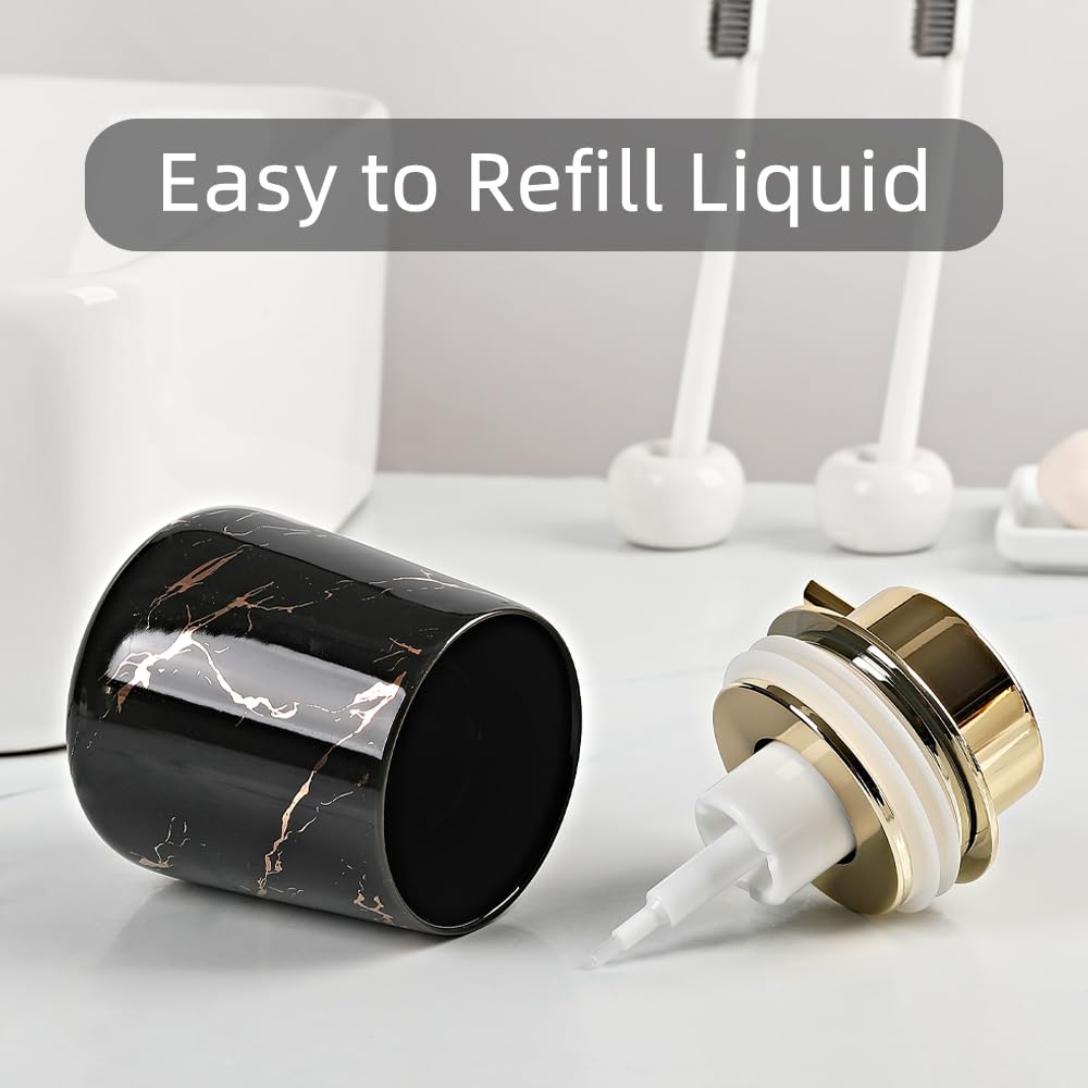 Marble Foam Soap Dispenser for Bathroom, Chic Ceramic BottleYellow