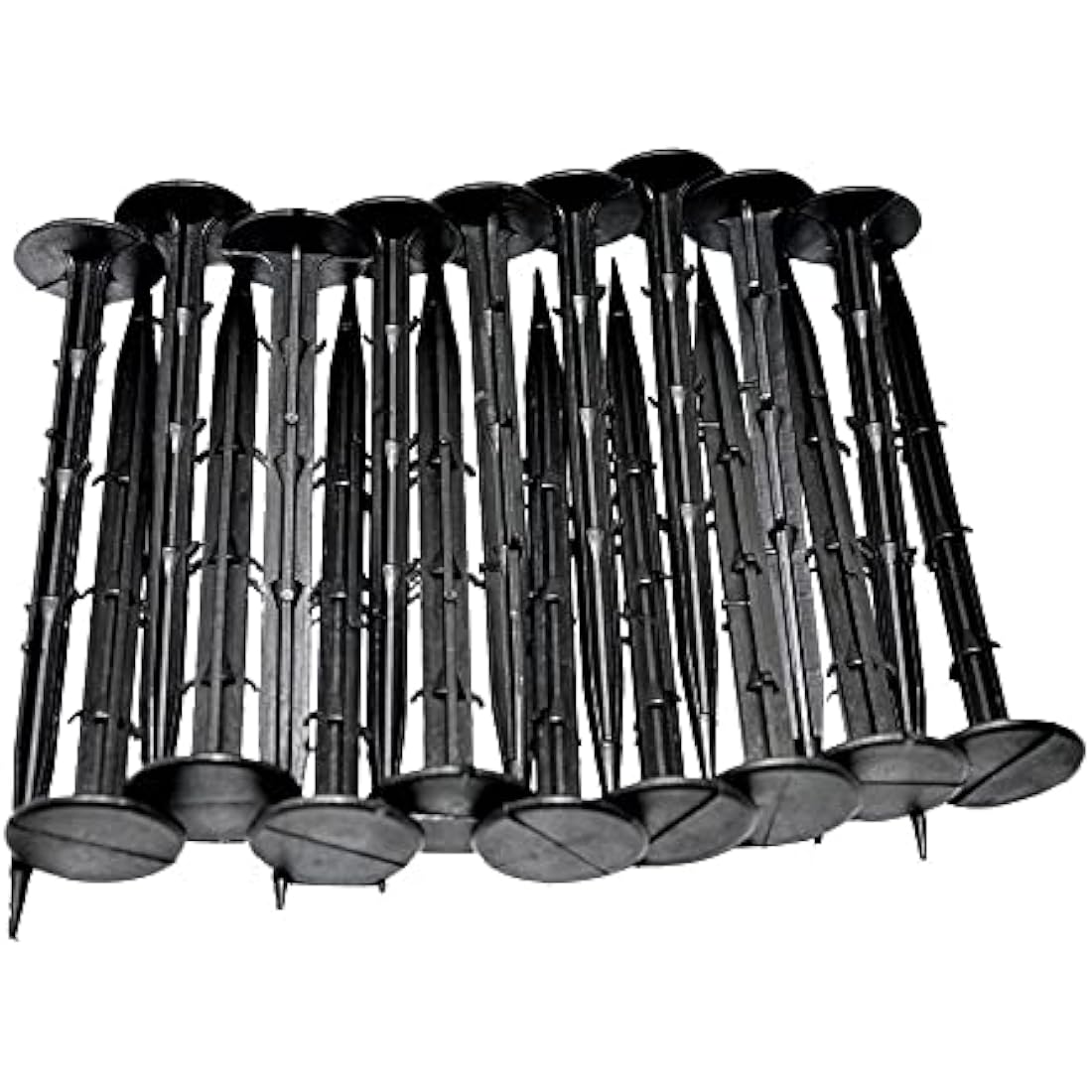 Ram 100 Pack Weed Fabric Garden Pegs | 6 Inch Black Plastic Anchors