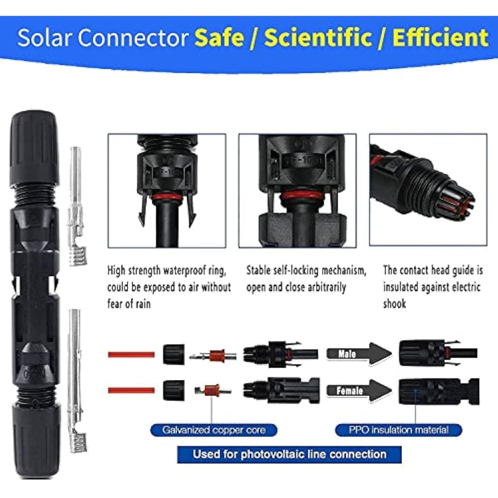 QeeHeng Solar Crimping Tool Kit | 26-10AWG Ratchet Crimper & Connectors