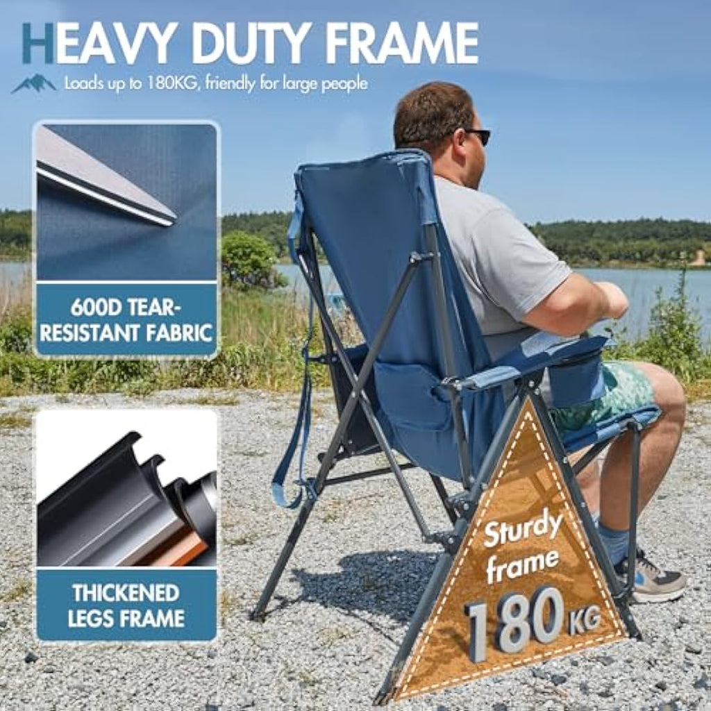 Portal Heavy Duty Folding Camping Chair with Lumbar Support – 180kg