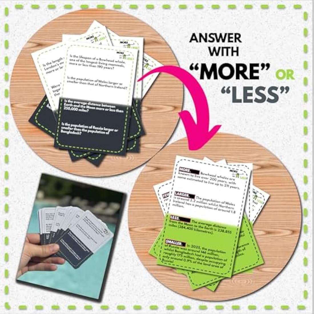 More or Less History Edition Trivia Card Game | Educational Travel Game