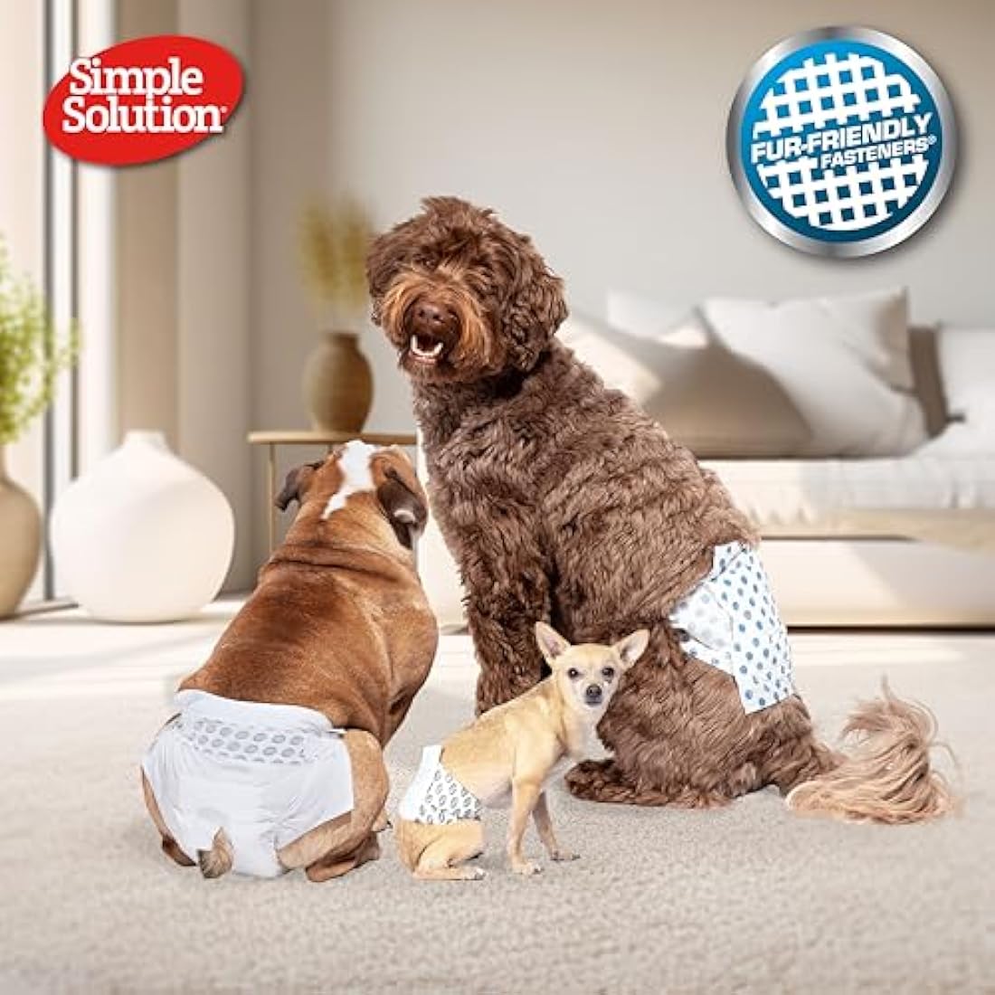 Simple Solution Disposable Female Dog Diapers | Leak-Proof 12-Pack