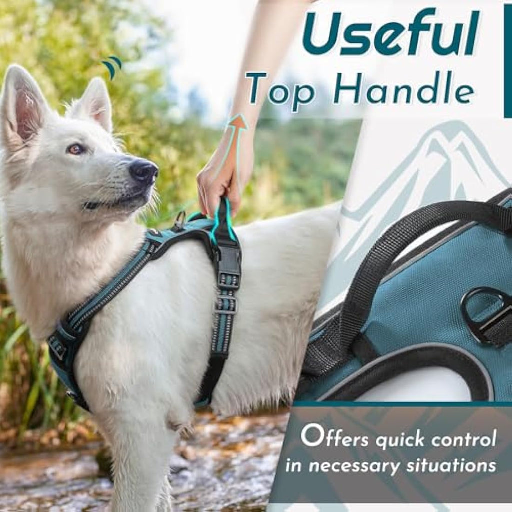 Eagloo No Pull Dog Harness | Large Reflective Padded Vest - Dark Green