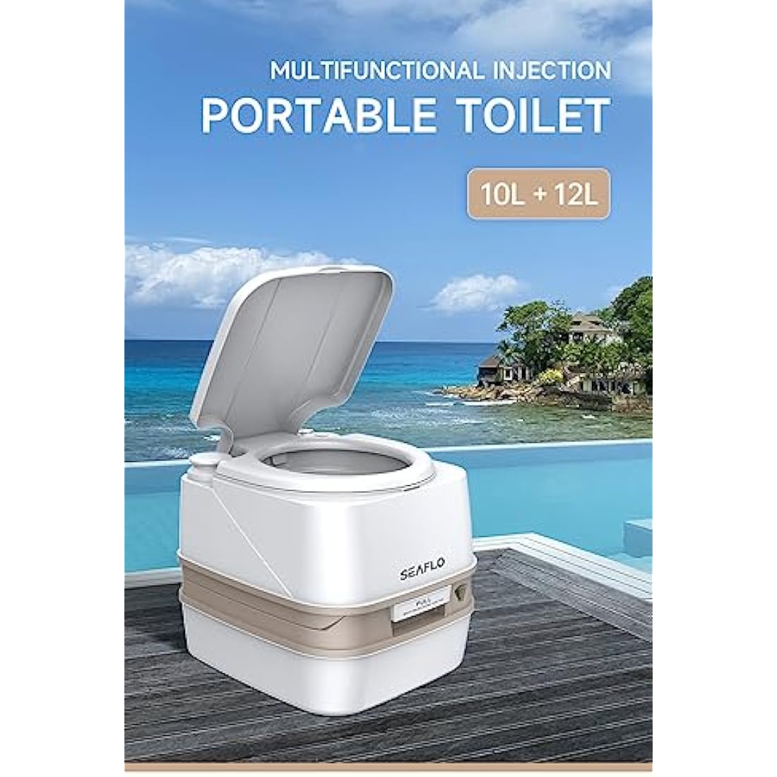 Seaflo 12L Portable Toilet – Compact Outdoor Camping and RV Commode