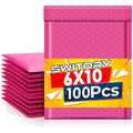 Switory Pink Bubble Mailers – 6x10 Inch Padded Poly Envelopes, 100 Pack