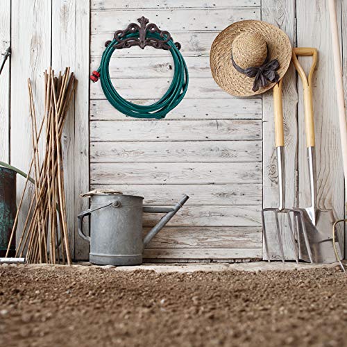 Relaxdays Antique Wall-Mount Garden Hose Reel | Cast Iron Storage Rack