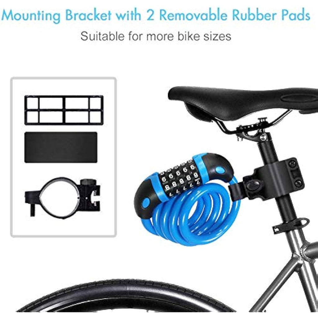 REHKITTZ Bike Lock – 5-Digit Combination 120cm High Security Cable
