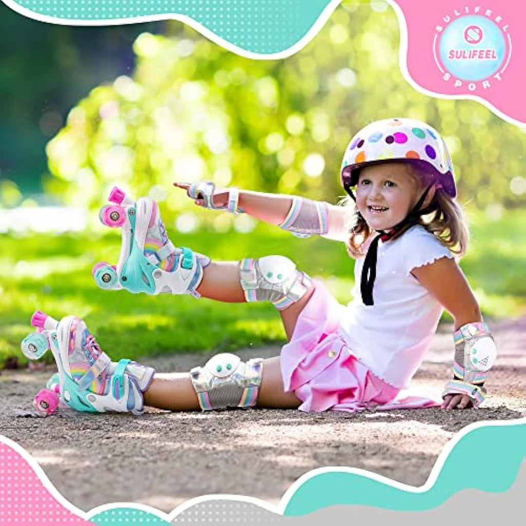 SULIFEEL Adjustable Roller Skates for Kids with Light Up Wheels