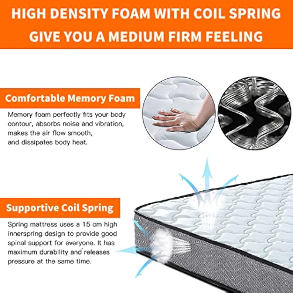 Good Nite Single Hybrid Mattress | 3FT Medium Firm Memory Foam Spring