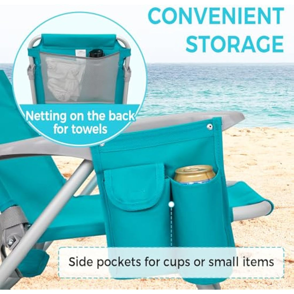 #WEJOY 4-Position Adjustable Beach Chair | Lightweight Aluminum Folding Seat