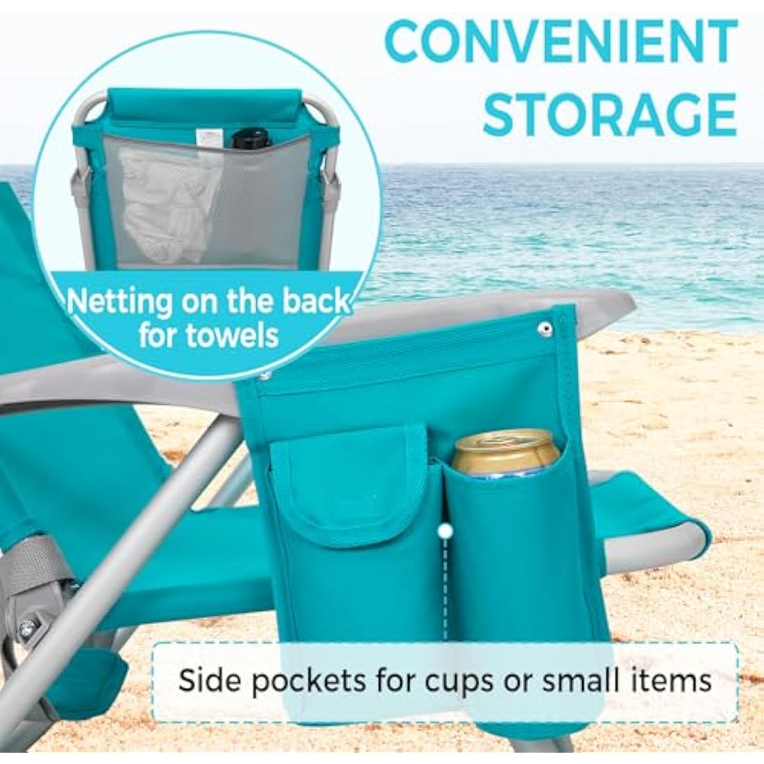 #WEJOY 4-Position Adjustable Beach Chair | Lightweight Aluminum Folding Seat