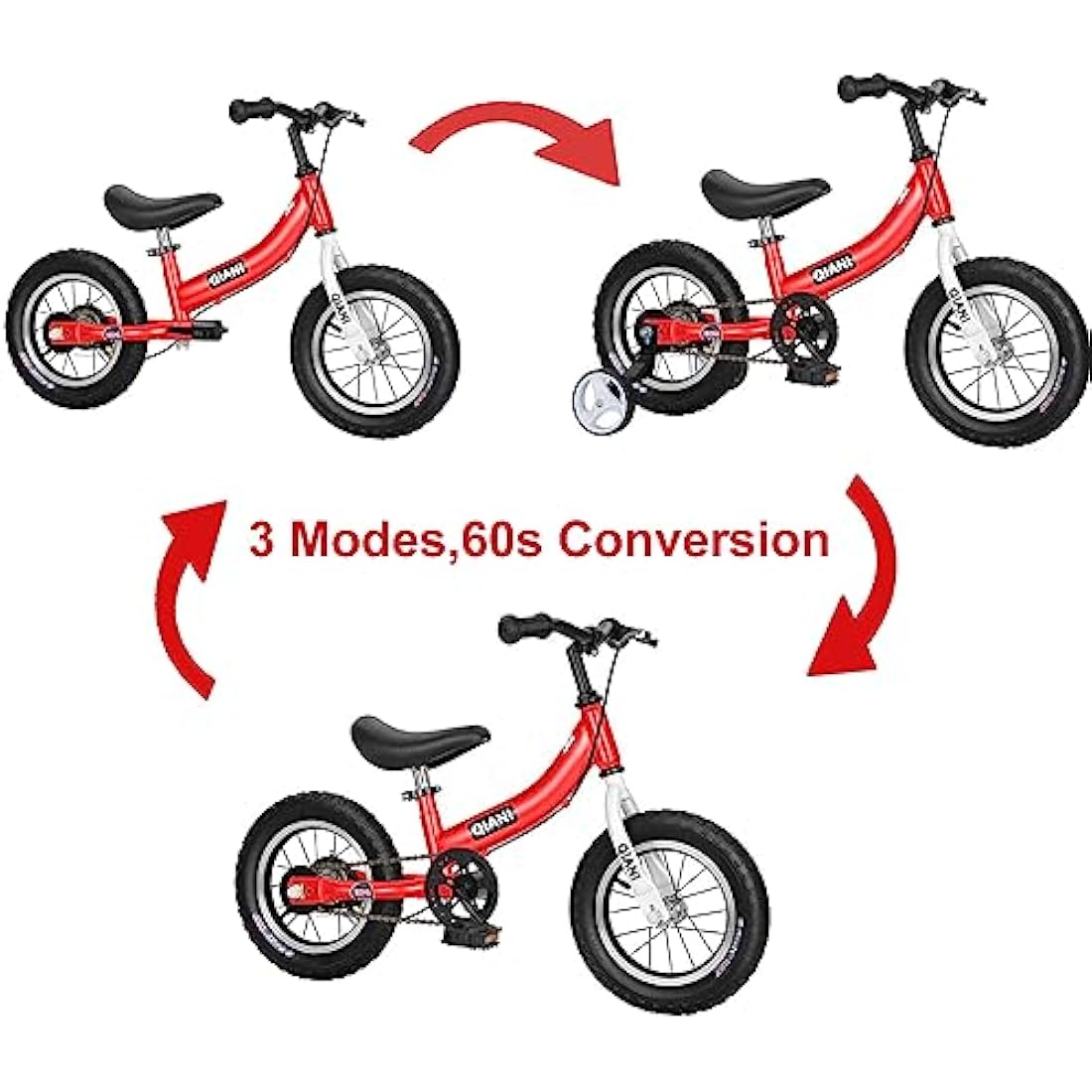 Jolof Store 2-in-1 Balance Bike for Toddlers with Pedals & Brakes