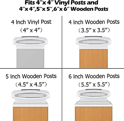 Siedinlar Solar Post Cap Lights | 2-Mode LED Outdoor Fence Decor | 4 Pack