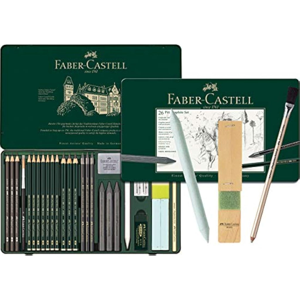 Faber-Castell Pitt Graphite Drawing Set - 26+3 Piece Professional Kit