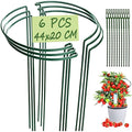 VLYHGO 6PCS Half Round Metal Plant Support Stakes – 44x20cm Garden Rings