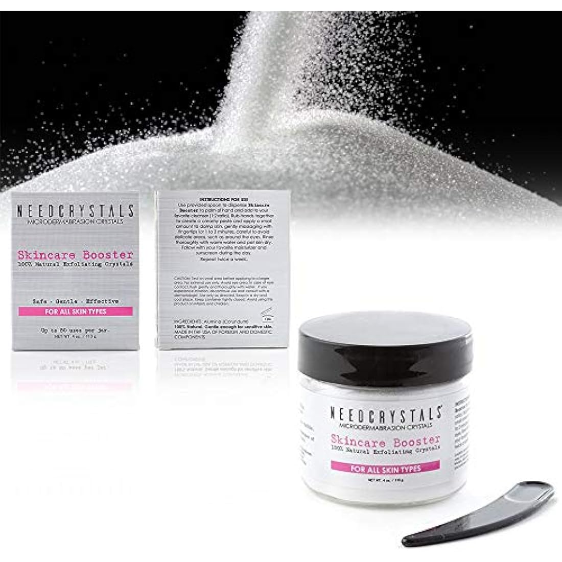 NeedCrystals Microdermabrasion Crystals – Aluminum Oxide Face Scrub, 113g