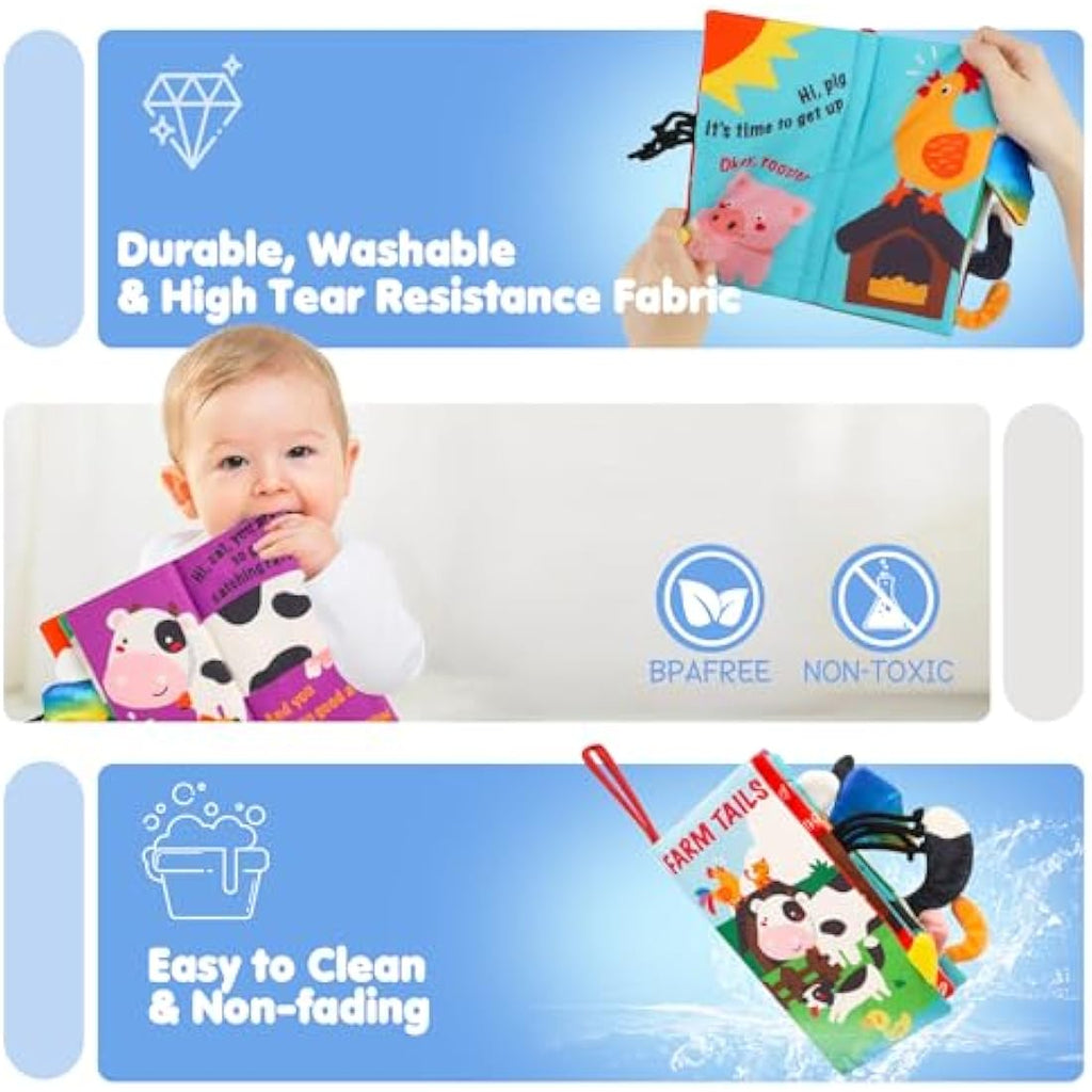 Baby Sensory Cloth Books – Touch and Feel Crinkle Toys