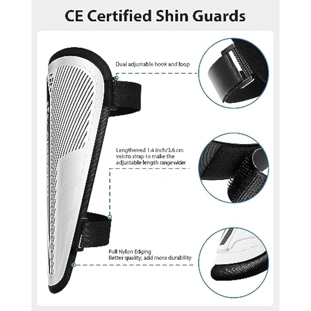 AirsFish Kids Soccer Shin Guards with Ankle Protection - Black, XS