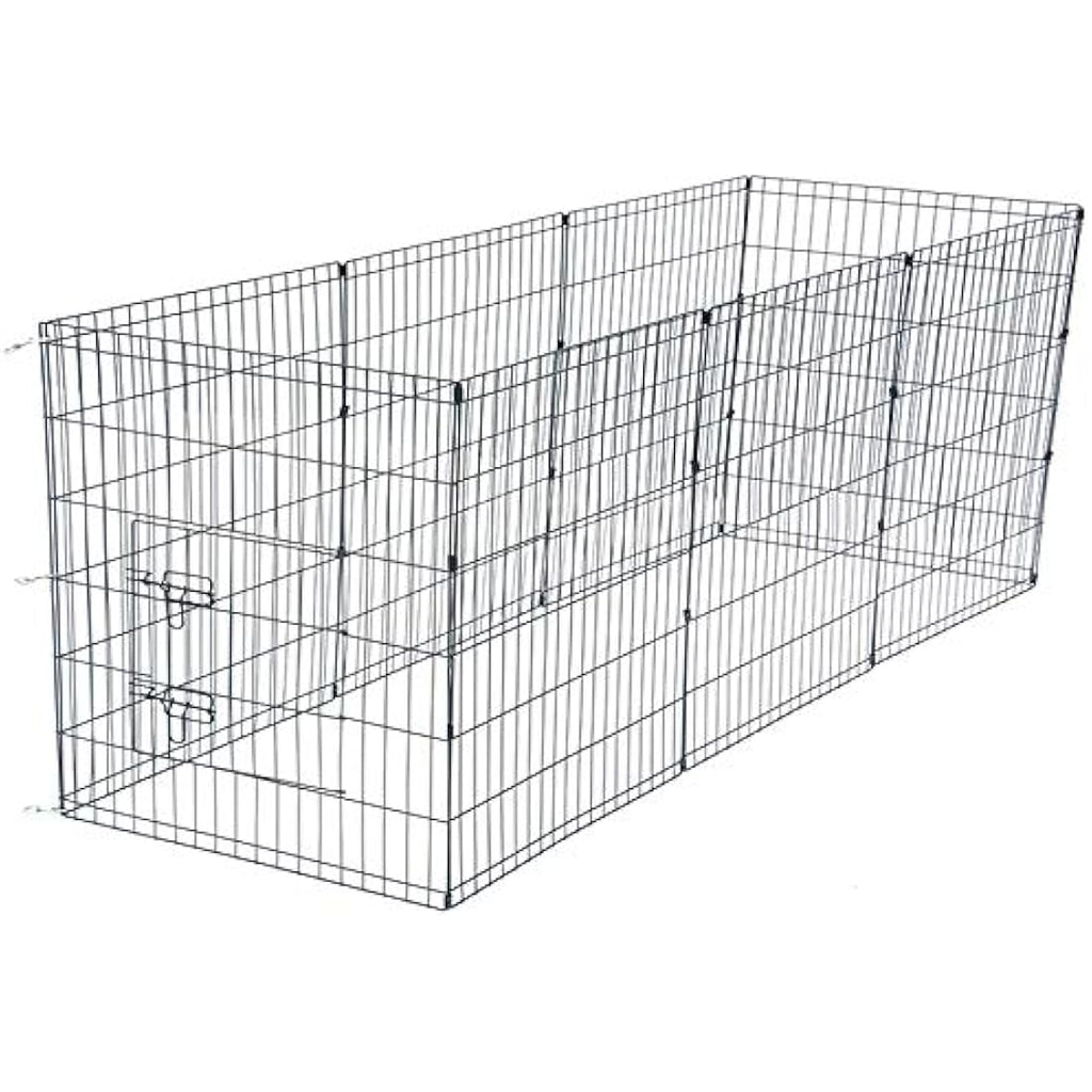 Underdog 8 Panel Foldable Pet Playpen | Indoor & Outdoor Dog Pen - 91cm Black