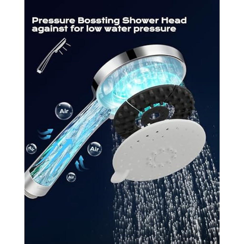 Samodra High Pressure Handheld Shower Head – 3 Spray Settings Chrome