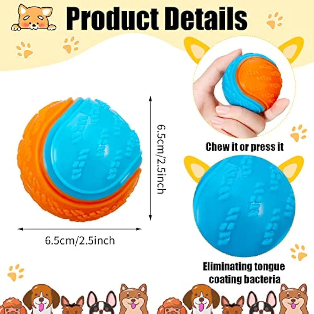 Jolof Store Squeaky Dog Ball 4-Pack – Durable Interactive Pet Toy
